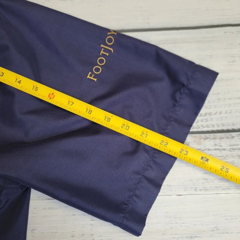 FootJoy Wind Shirt Mens Large Navy Blue Golf Short Sleeve Pullover Jacket Pocket